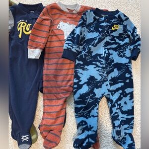 Baby boy clothes, 6M pajamas in different designs, clean Carters and Nike bundle